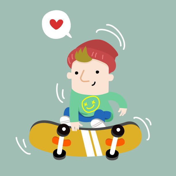 一个男孩喜欢玩滑板图片下载