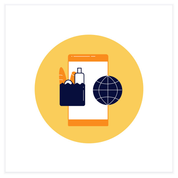 在线食物应用程序平面图标图片下载