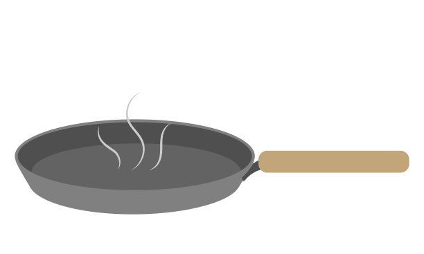 简单的灰色煎锅孤立矢量插图图片下载