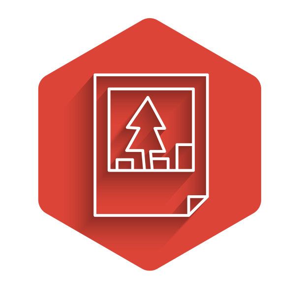 白色线圣诞明信片图标孤立与图片下载