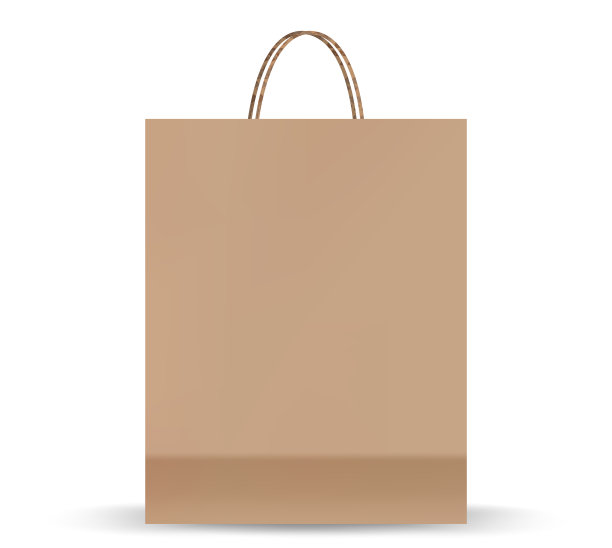 购物袋模型。纸包装孤立在白色背景上。工艺纸袋的真实模型。图片下载
