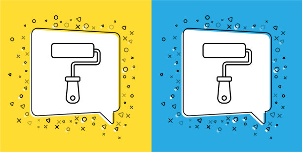 设置线漆辊刷隔离上的图标图片下载