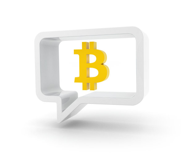 3D语音泡沫-比特币图标图片下载