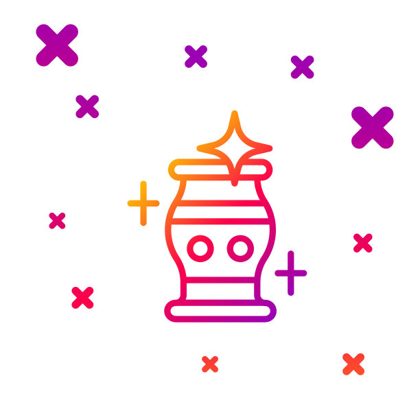 颜色线干净花瓶图标孤立在白色图片下载