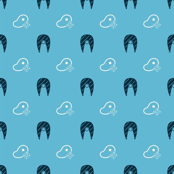 放上鱼排和新鲜冷冻牛排图片下载