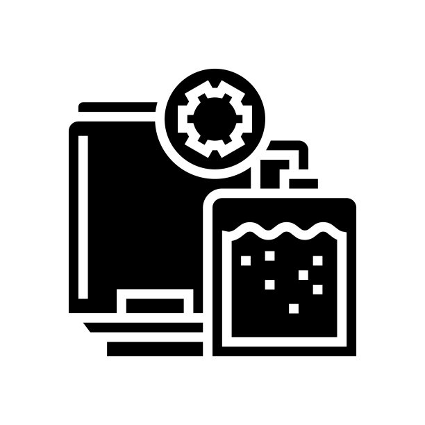 合成药品生产字形图标矢量插图图片下载