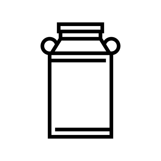 牛奶线图标矢量插图图片下载