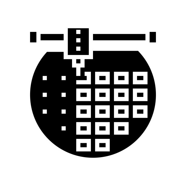 安装半导体在板上字形图标矢量插图图片下载