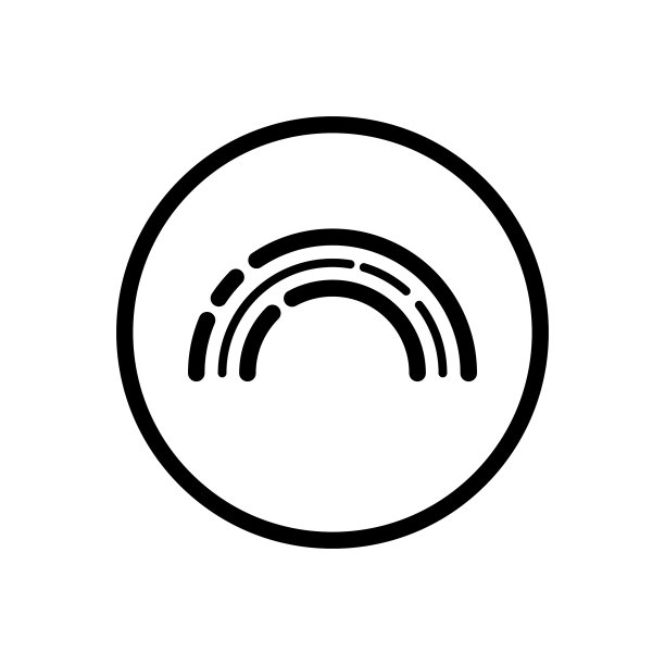 彩虹天气图标在一个圆圈孤立图片下载