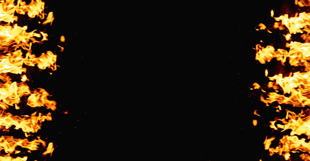 火背景火焰框架热辉光黄色黑色图片下载