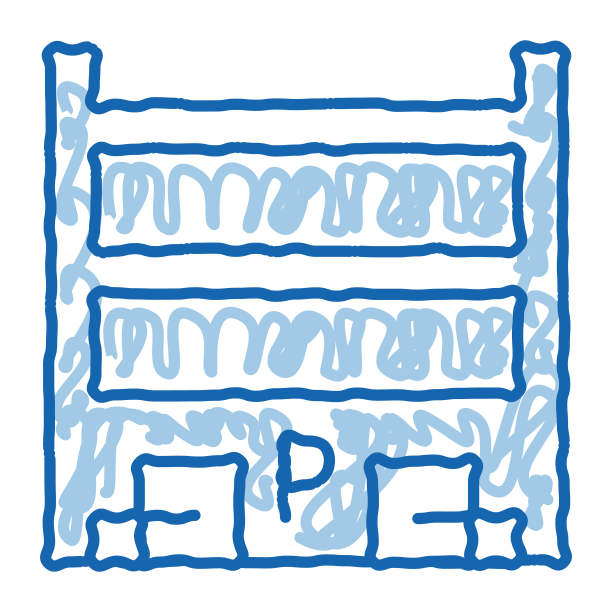 停车位置涂鸦图标手绘插图图片下载