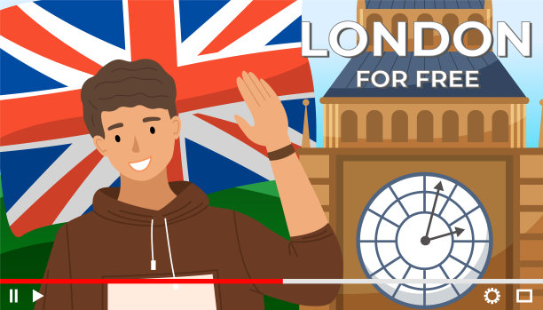 关于伦敦的一个年轻人的面试屏幕保护程序。在线旅游或教育电视项目图片下载