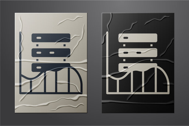 白色服务器数据web托管图标隔离图片下载