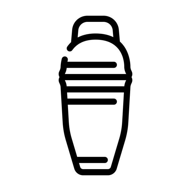 调酒器酒保线条图标矢量插画图片下载