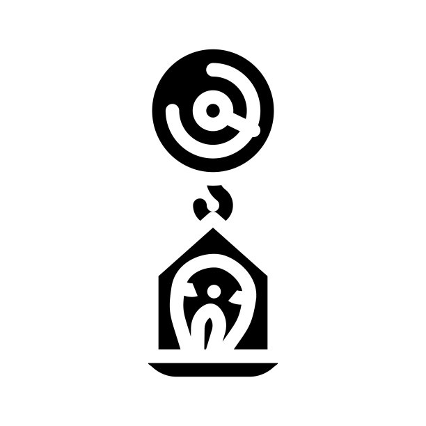 缩放与鱼字形图标矢量插图图片下载