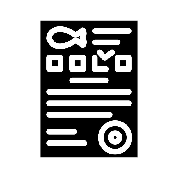 文档鱼字形图标矢量插图图片下载