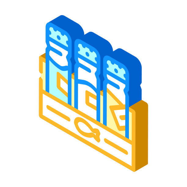香料鱼等距图标矢量插图图片下载