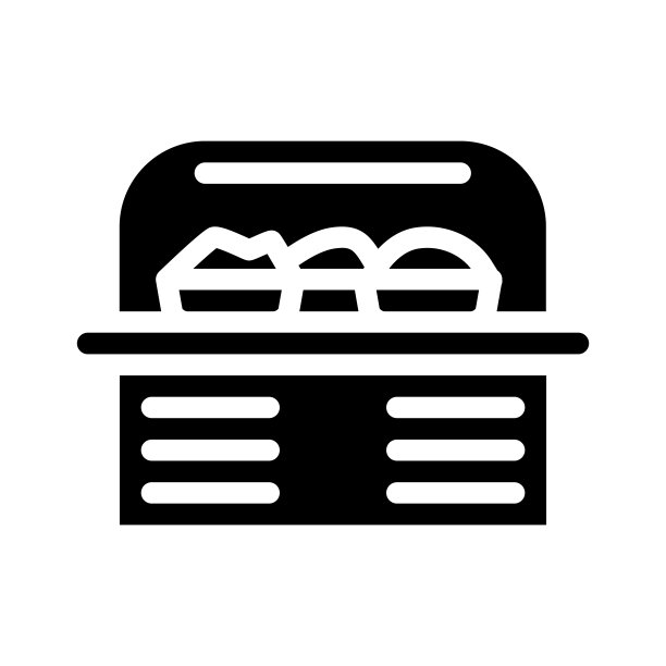 食物展示字形图标矢量插图图片下载