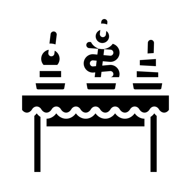 小吃自助餐字形图标矢量插图图片下载