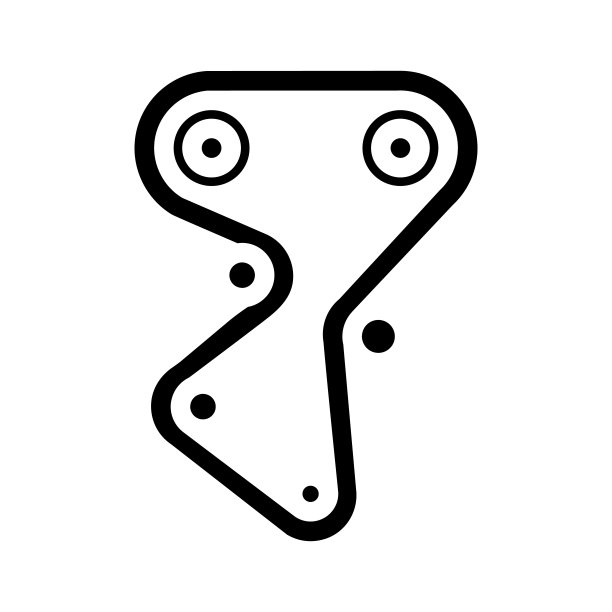 配气机构皮带GDM车字形图标矢量插图图片下载