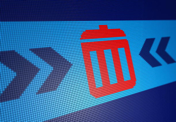 在像素化背景上的垃圾桶符号图片下载