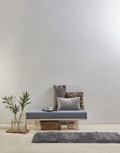 现代家居室内办公室工作室在概念和平面白墙沙发植物图片下载