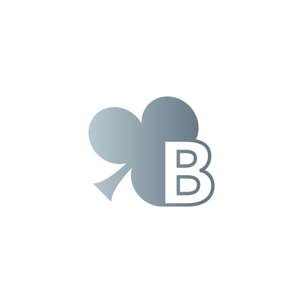 字母b标志结合三叶草图标设计图片下载