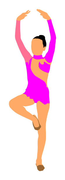 芭蕾舞女孩的形体表演孤立图片下载