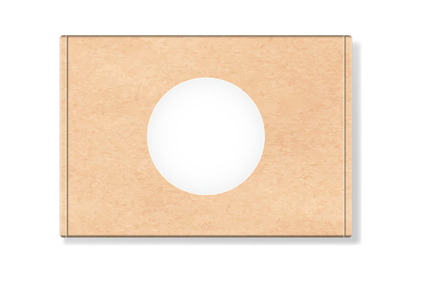 带圆形空白标签的硬纸盒图片下载