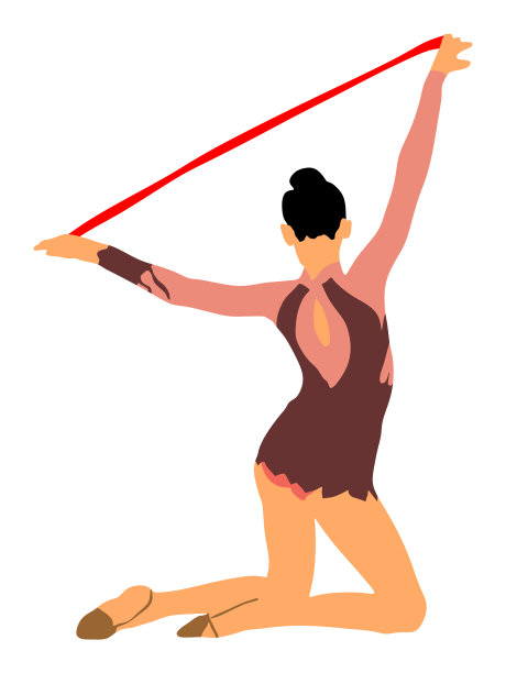 芭蕾舞女孩的形体表演孤立图片下载