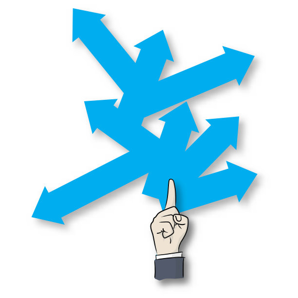 商人用手指着蓝色的箭头图片下载