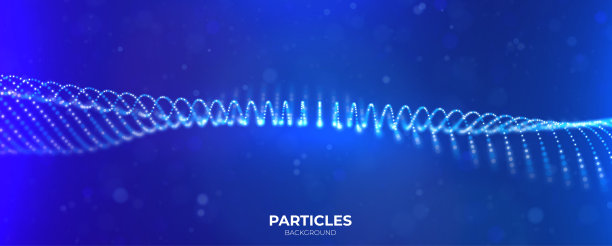 动态蓝点景观。摘要数字波背景。网络数据结构。点网格可视化。技术的矢量插图。图片下载