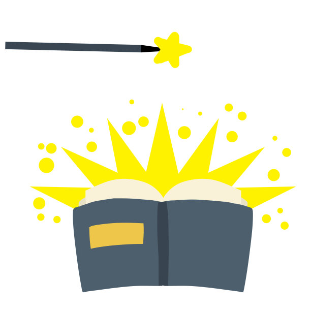 打开书。蓝色的封面。阅读和想象力的魔力。图片下载