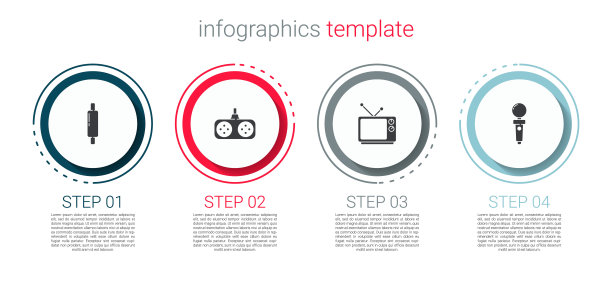设置滚动杆，手柄，复古电视和游戏机操纵杆。业务信息模板。向量图片下载