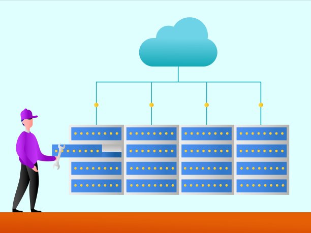 技术人员打开一个云服务器抽屉图片下载