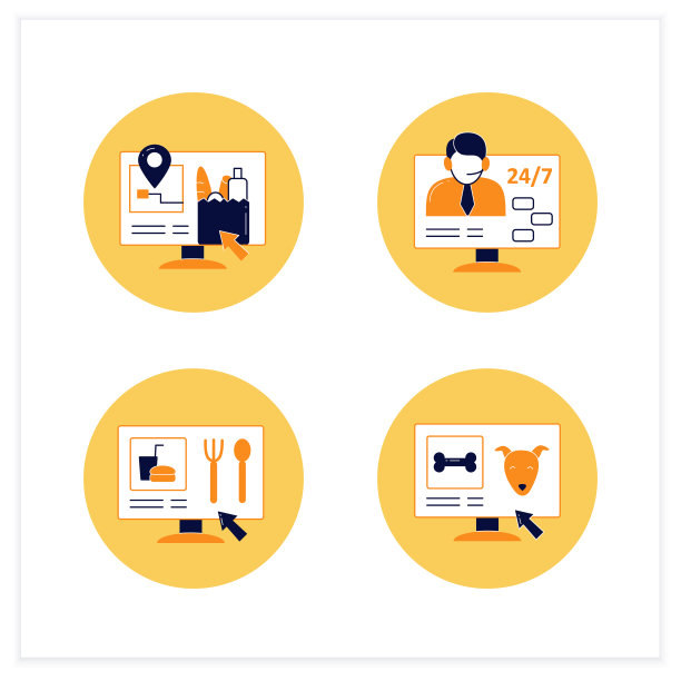 在线食物平面图标设置图片下载