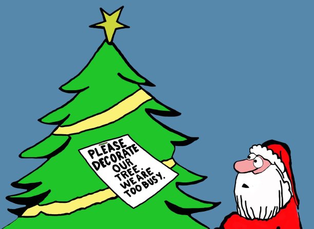 圣诞老人要装饰圣诞树图片下载