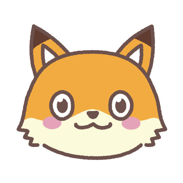 一只小狐狸在挥手的简单插图图片下载