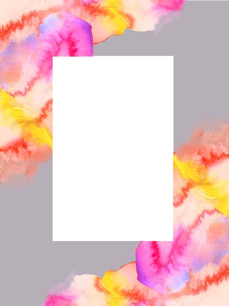 水彩框架邀请模板图片下载