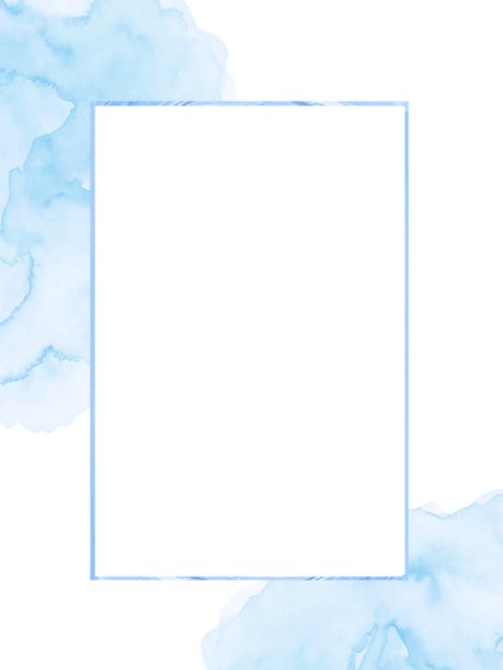 水彩框架邀请模板图片下载