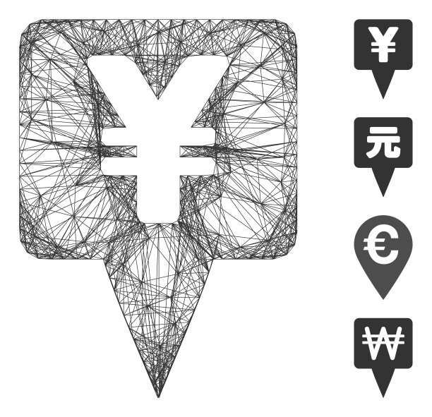 线性日元地图指针网格图片下载