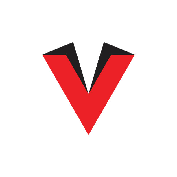 字母v简单的几何3d标志图片下载