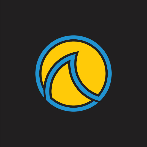 简单的月亮波几何线圆标志图片下载