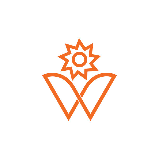 太阳花字母w标志图片下载