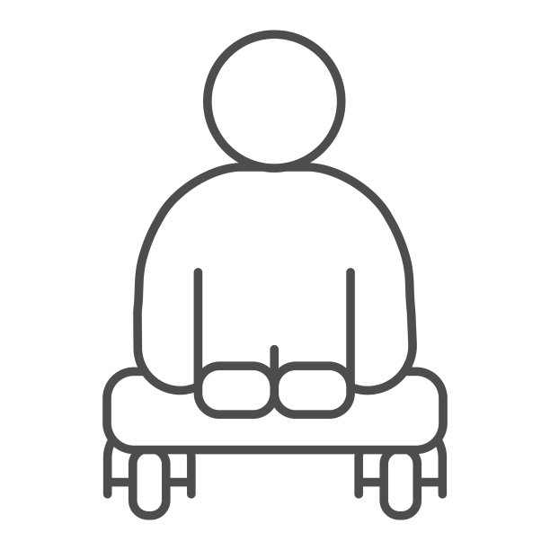 没有腿的人坐在轮椅上细线图标图片下载