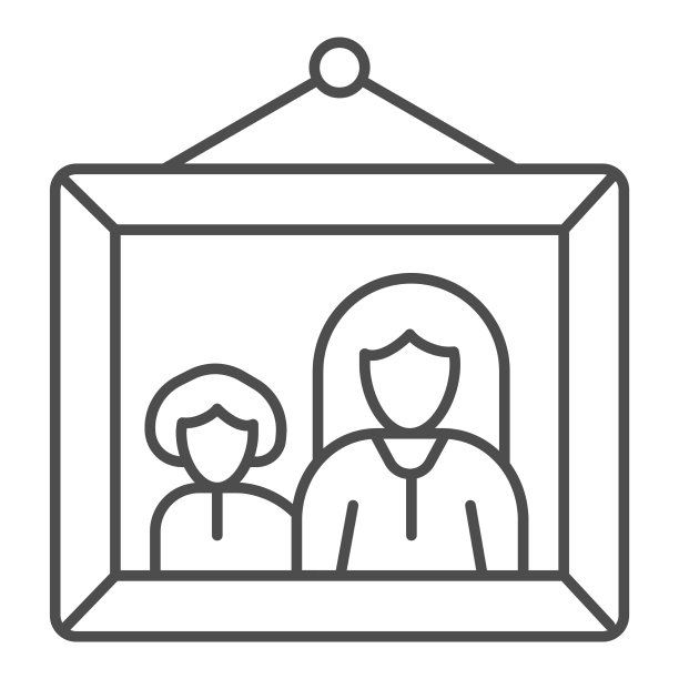 图片上有妈妈和孩子细线的图标妈妈图片下载