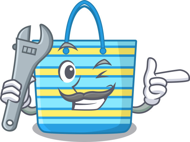 一个图片沙滩包机械吉祥物设计图片下载