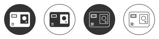 黑色行动极端相机图标孤立在白色图片下载