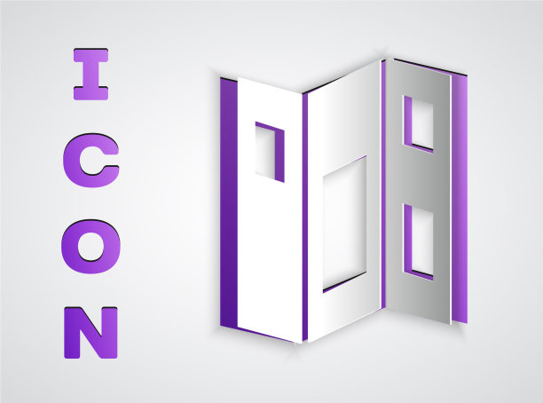 剪纸博物馆的宣传册图标孤立上图片下载