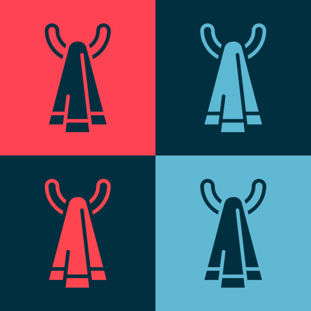 流行艺术毛巾在衣架图标孤立的颜色图片下载